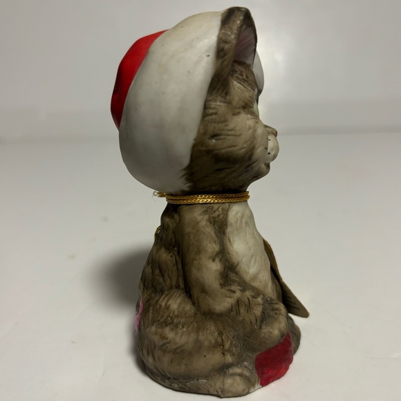 Vintage Jasco Holiday Xmas Cat Critter Bell 1980 Taiwan Porcelain Bisque & angel - Picture 13 of 15